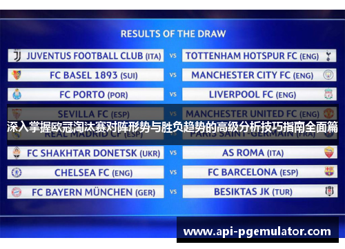 深入掌握欧冠淘汰赛对阵形势与胜负趋势的高级分析技巧指南全面篇
